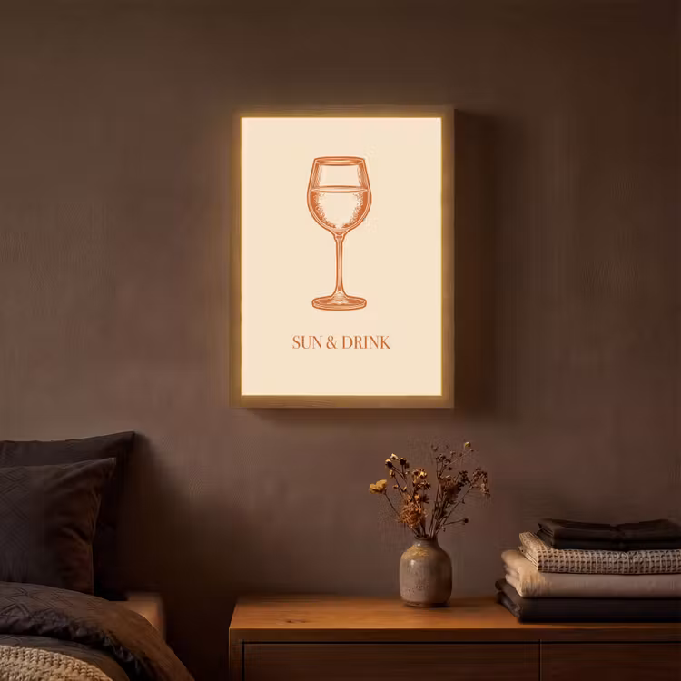 Lightbox - Wandlamp - Wijn - Zomer - Quote - Oranje — 3