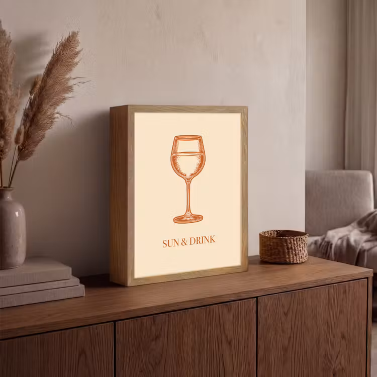 Lightbox - Wandlamp - Wijn - Zomer - Quote - Oranje — 4