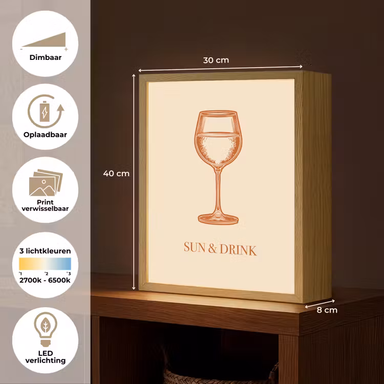 Lightbox - Wandlamp - Wijn - Zomer - Quote - Oranje — 9