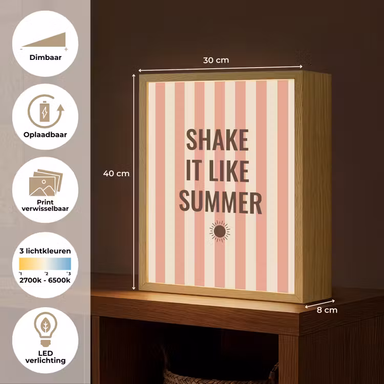 Lightbox - Wandlamp - Zomer - Quote - Strepen — 9