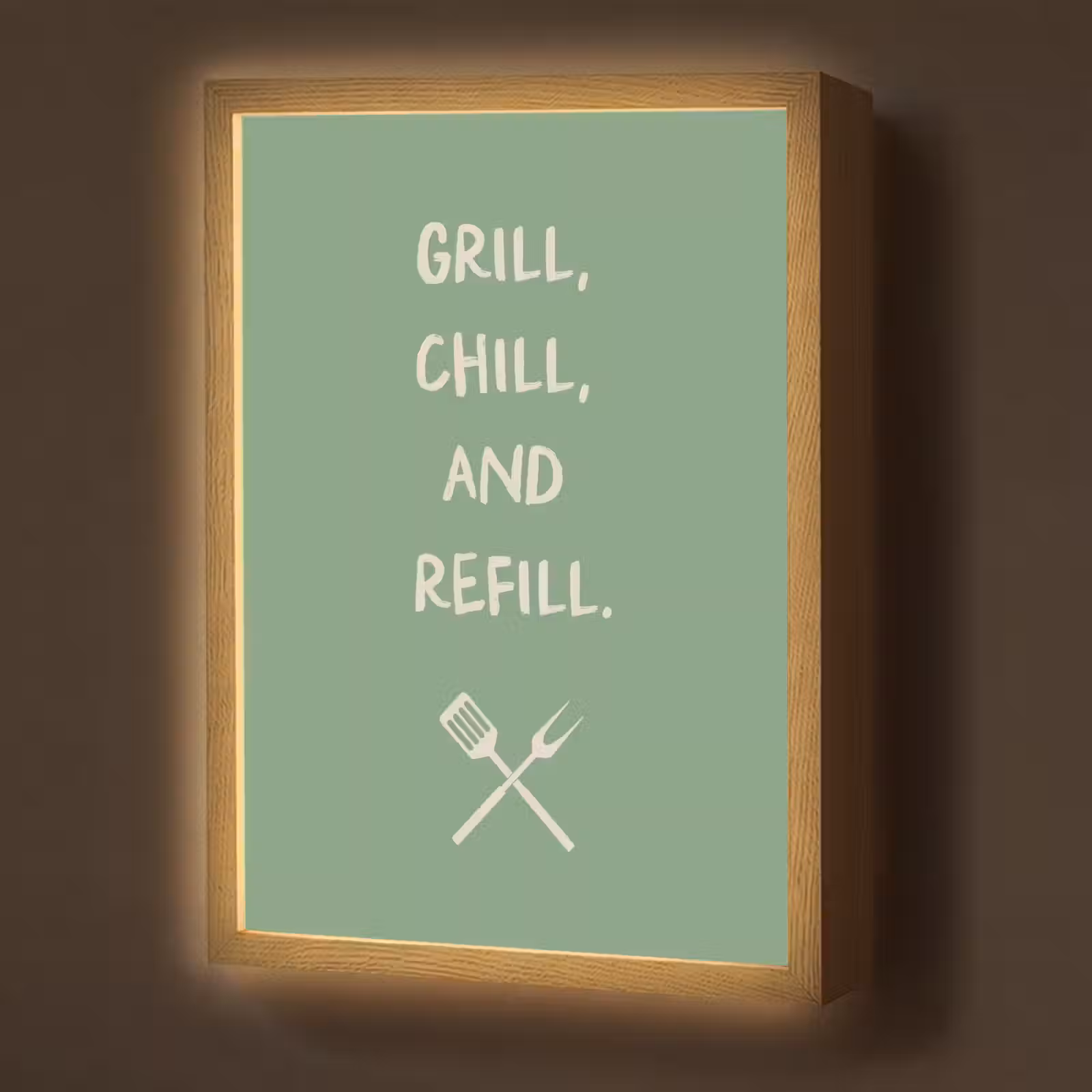 Lightbox - Wandlamp - Grill - Groen - Zomer - Quote — 1