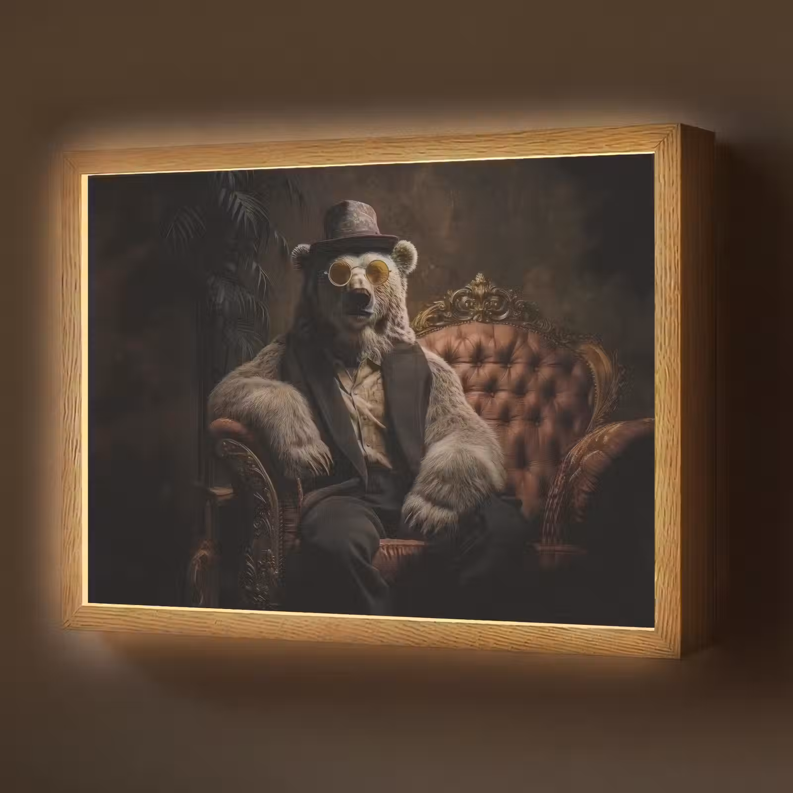 Lightbox - Wandlamp - Ijsbeer - Hoed - Bril - Stoel — 1