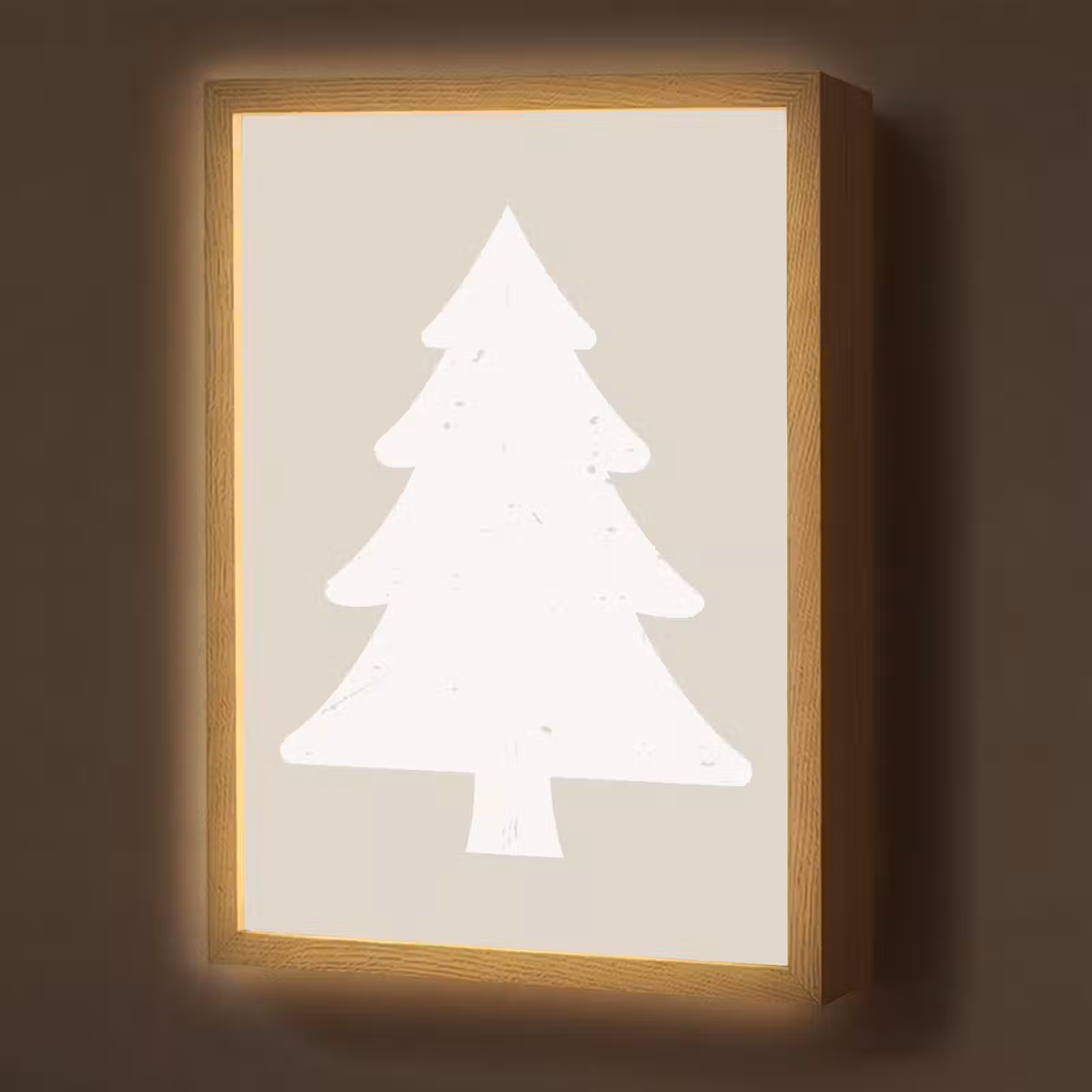 Lightbox - Wandlamp - Japandi - Kerstboom - Beige - Kerstversiering — 1
