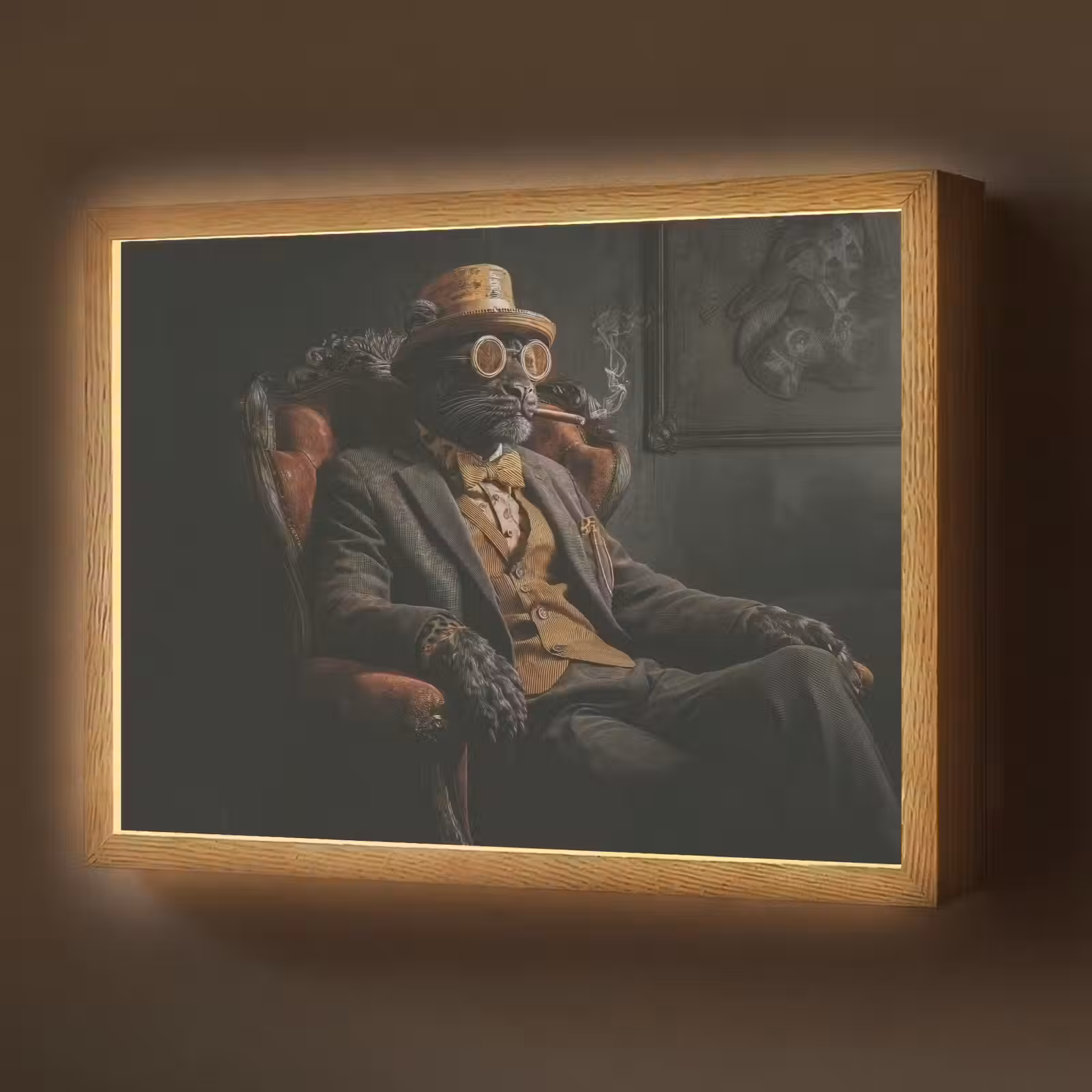 Lightbox - Wandlamp - Kat - Pak - Oranje - Sigaar — 1