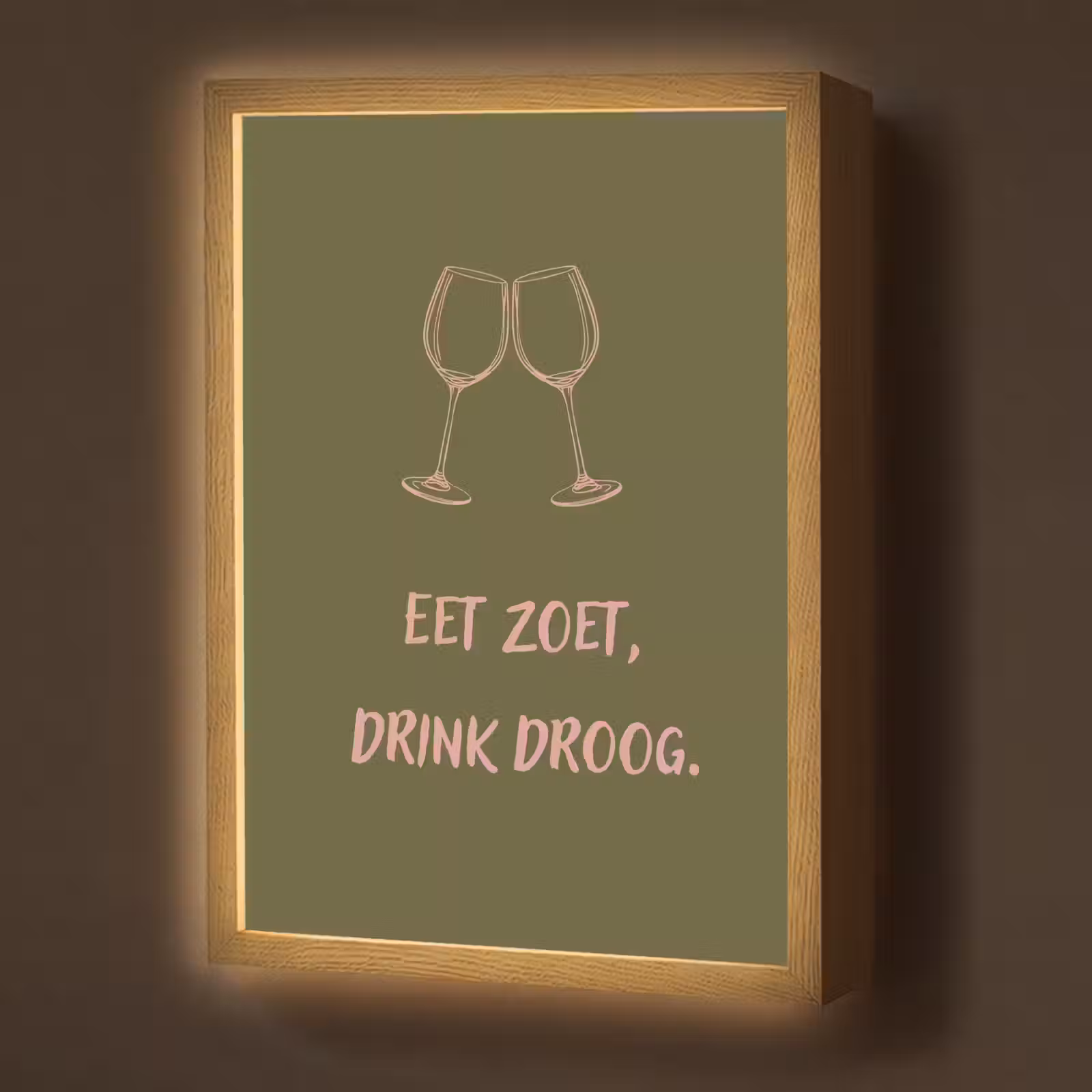 Lightbox - Wandlamp - Roze - Groen - Wijn - Quote — 1