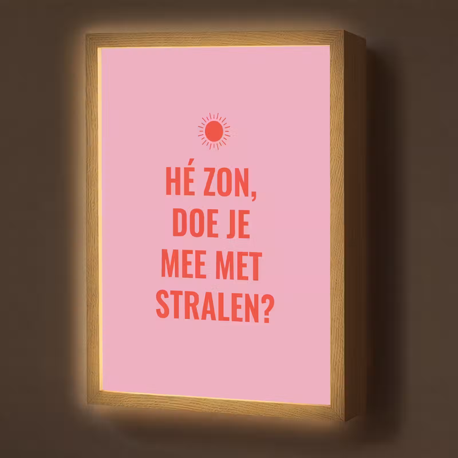 Lightbox - Wandlamp - Roze - Zon - Quote — 1
