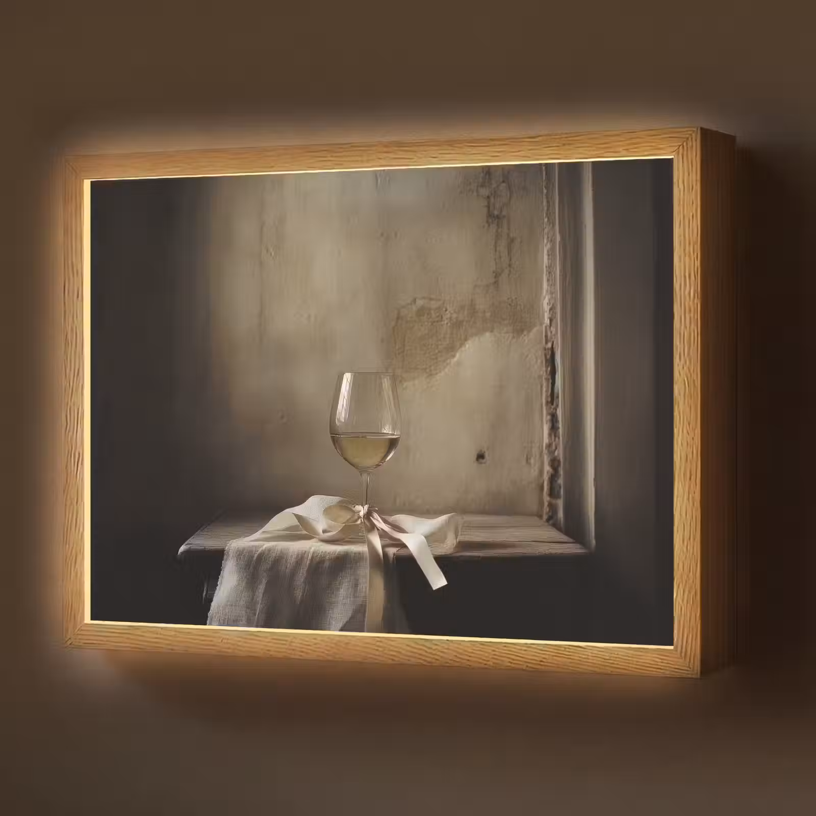 Lightbox - Wandlamp - Strik - Beige - Witte - Wijn — 1