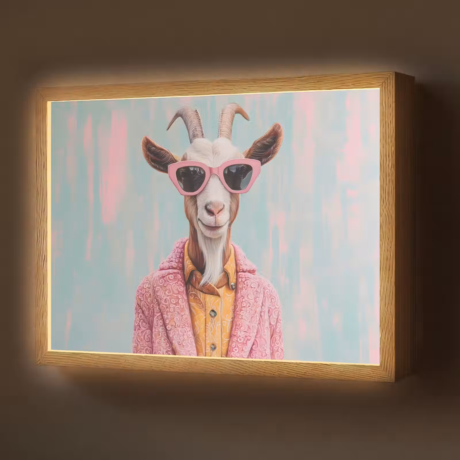 Lightbox - Wandlamp - Zonnebril - Roze - Geit - Horen — 1