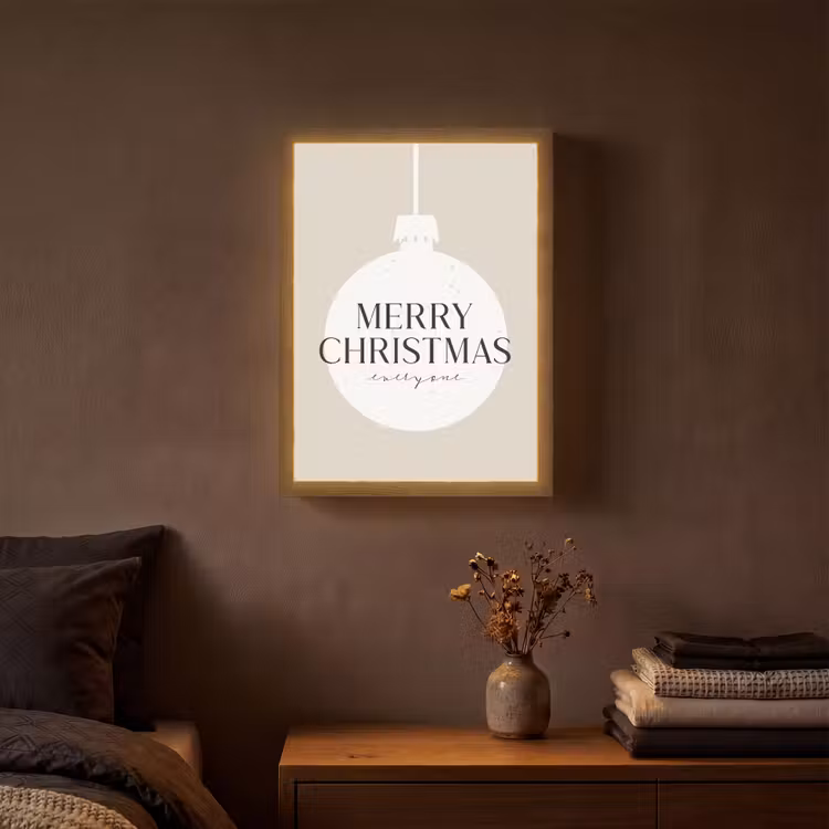 Lightbox - Wandlamp - Christmas - Kerstballen - Japandi - Witte kerstballen — 3