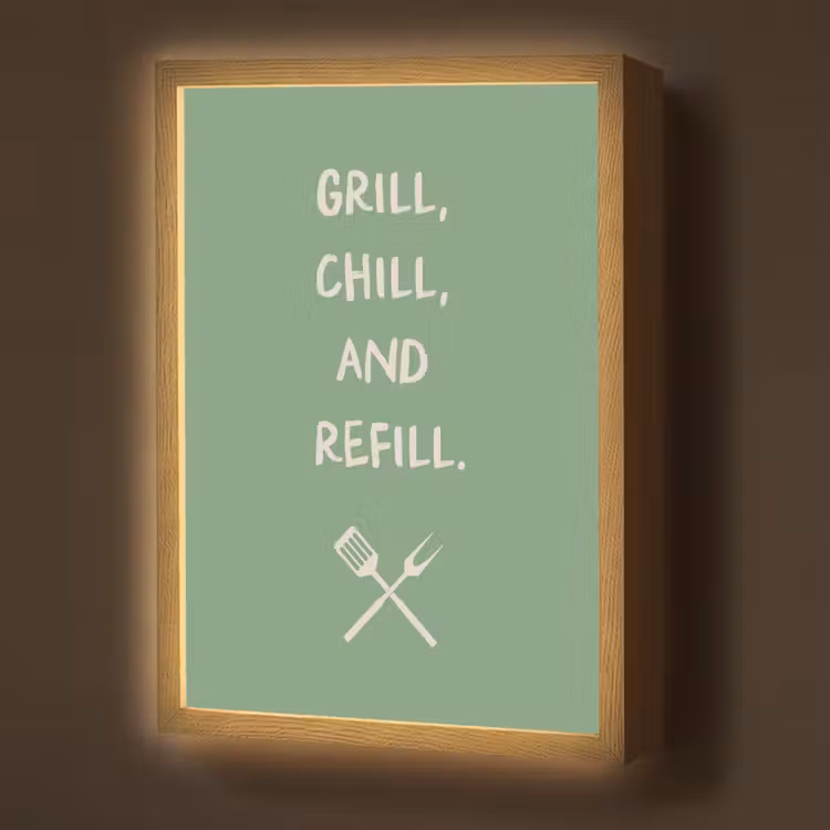 Lightbox - Wandlamp - Grill - Groen - Zomer - Quote — 1