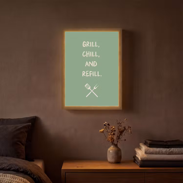 Lightbox - Wandlamp - Grill - Groen - Zomer - Quote — 3