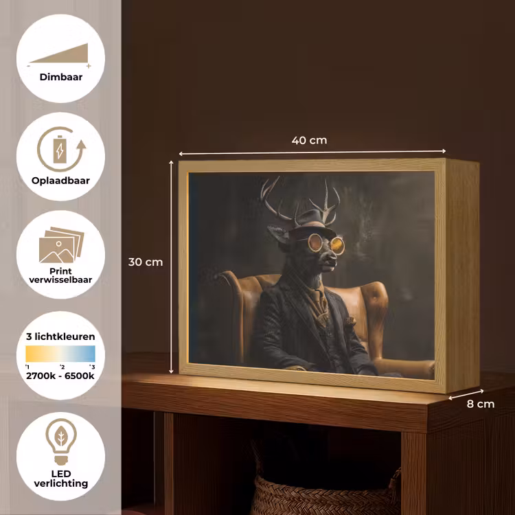 Lightbox - Wandlamp - Hert - Zonnebril - Zwart - Pak — 10