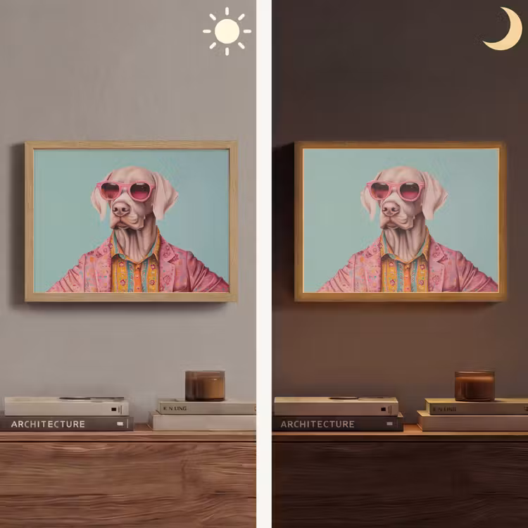 Lightbox - Wandlamp - Hond - Overhemd - Bloemen - Bril — 6
