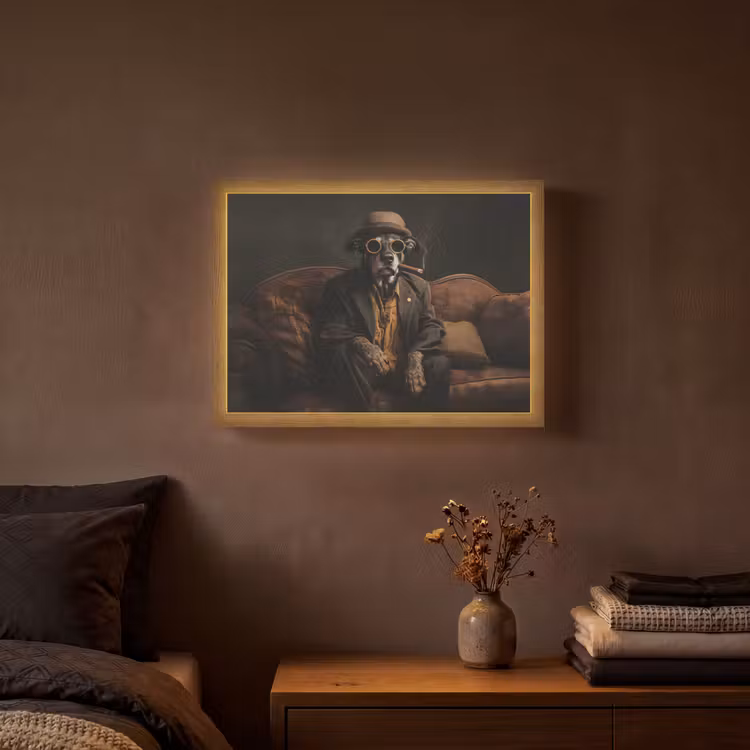 Lightbox - Wandlamp - Hond - Sigaar - Hoed - Pak — 3