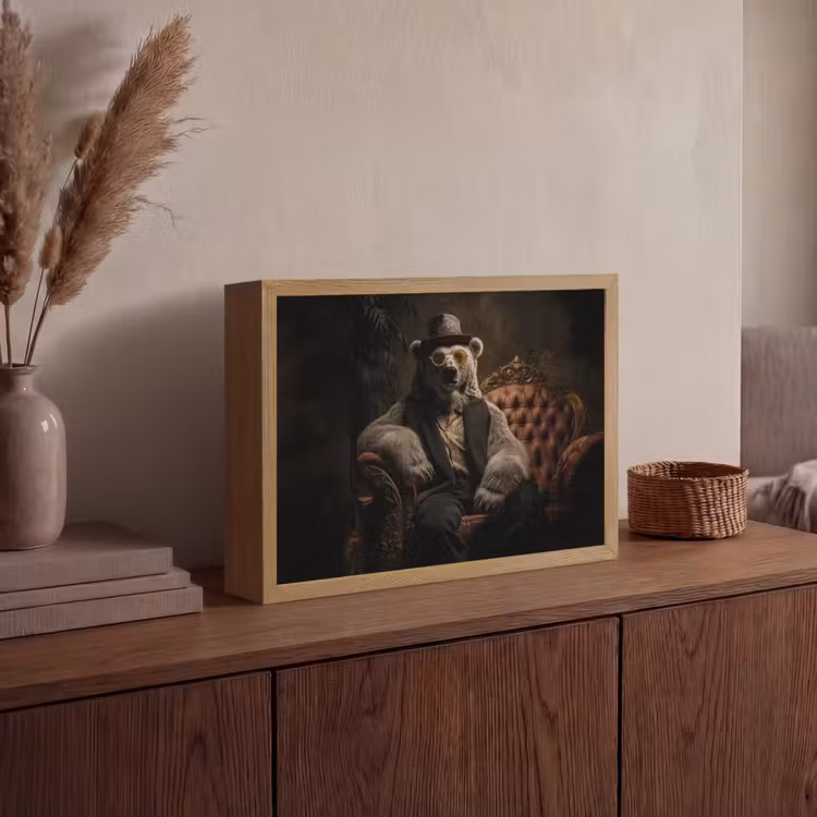 Lightbox - Wandlamp - Ijsbeer - Hoed - Bril - Stoel — 4