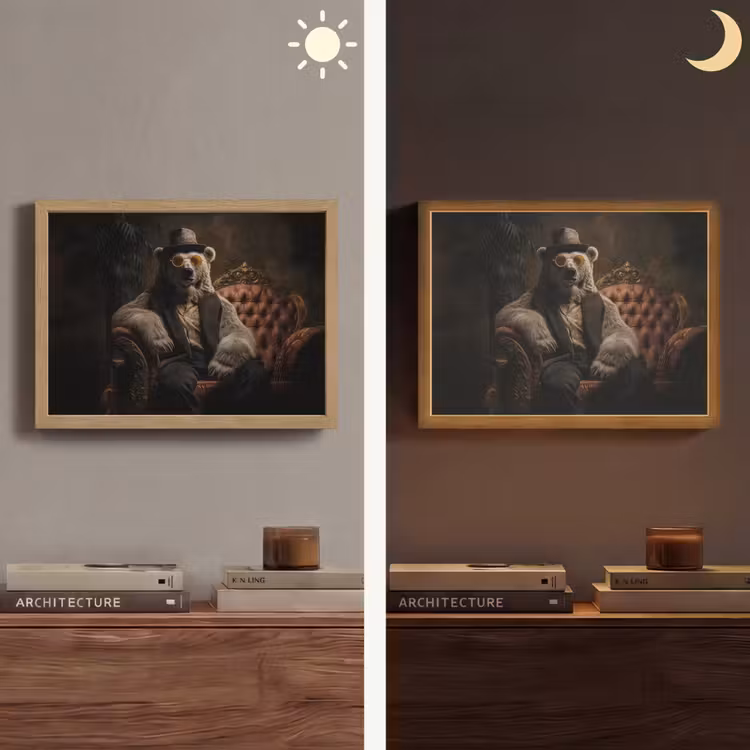 Lightbox - Wandlamp - Ijsbeer - Hoed - Bril - Stoel — 6