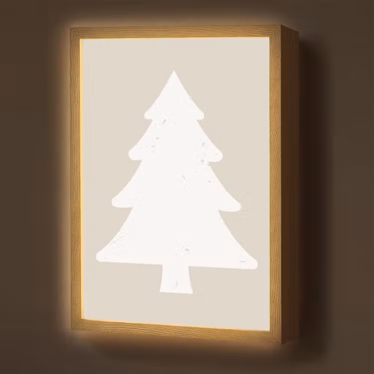 Lightbox - Wandlamp - Japandi - Kerstboom - Beige - Kerstversiering — 1