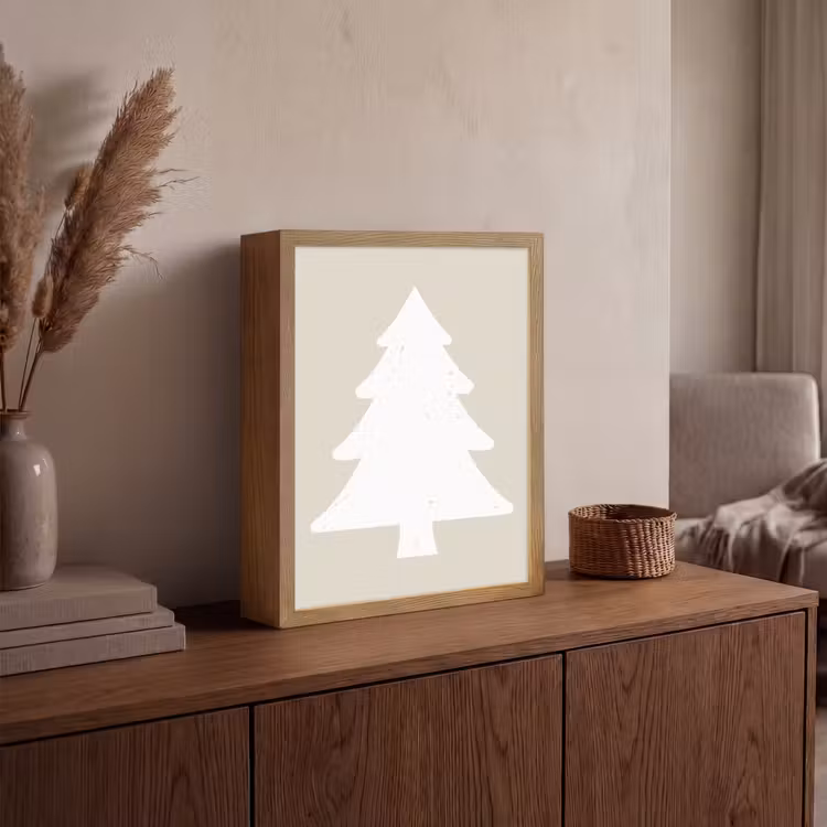 Lightbox - Wandlamp - Japandi - Kerstboom - Beige - Kerstversiering — 4