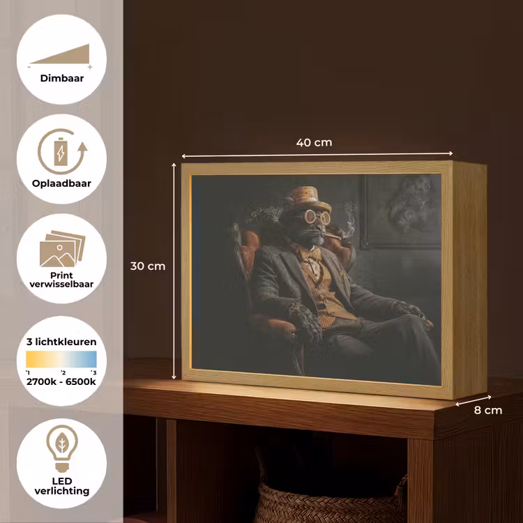 Lightbox - Wandlamp - Kat - Pak - Oranje - Sigaar — 10