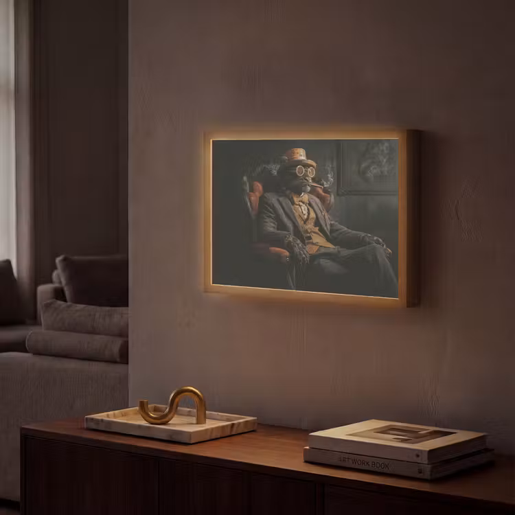 Lightbox - Wandlamp - Kat - Pak - Oranje - Sigaar — 2