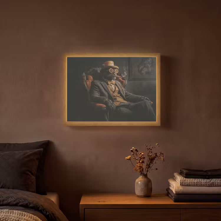 Lightbox - Wandlamp - Kat - Pak - Oranje - Sigaar — 3