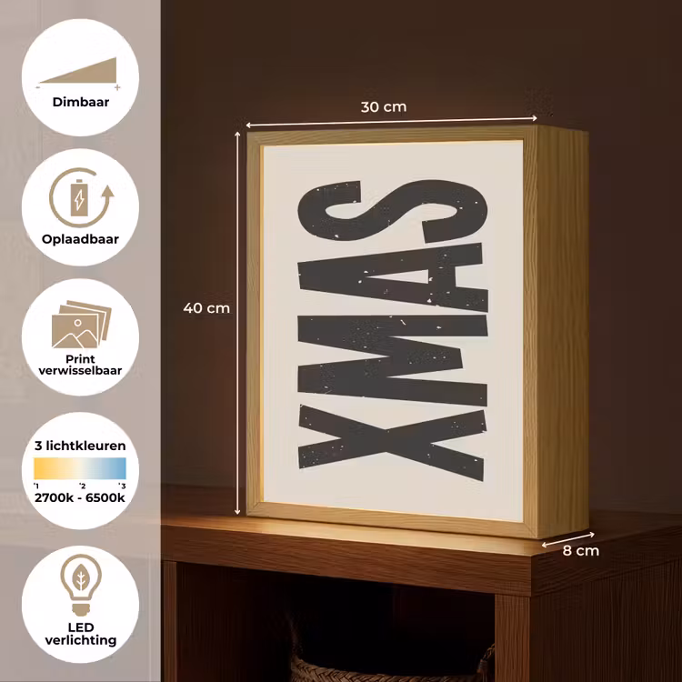 Lightbox - Wandlamp - Kerst - Christmas - Japandi - Beige — 9