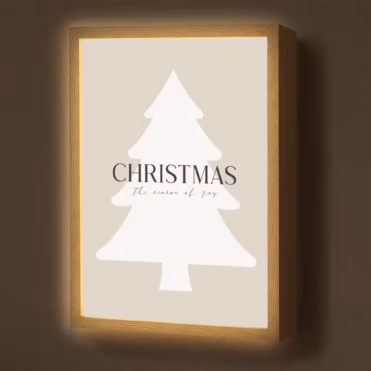 Lightbox - Wandlamp - Kerstboom - Japandi - Christmas - Beige — 1