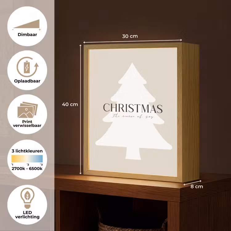 Lightbox - Wandlamp - Kerstboom - Japandi - Christmas - Beige — 9
