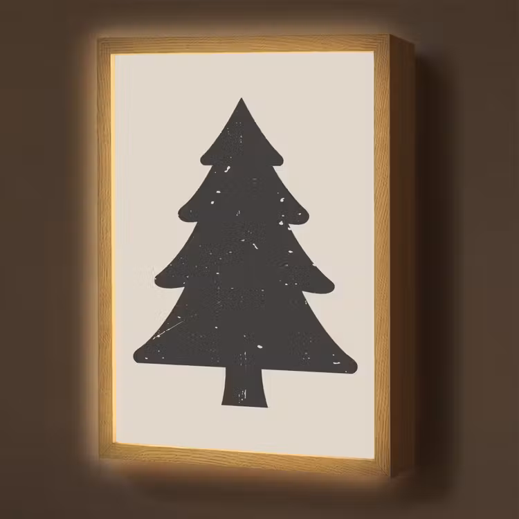 Lightbox - Wandlamp - Kerstboom - Zwarte kerstboom - Boom - Japandi — 1