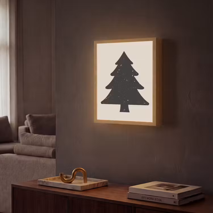 Lightbox - Wandlamp - Kerstboom - Zwarte kerstboom - Boom - Japandi — 2