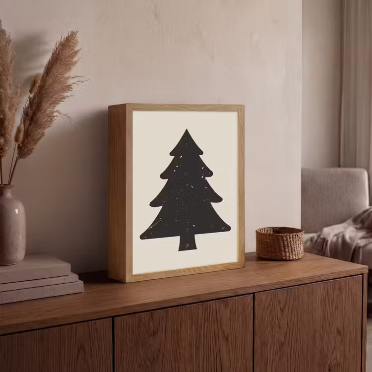 Lightbox - Wandlamp - Kerstboom - Zwarte kerstboom - Boom - Japandi — 4