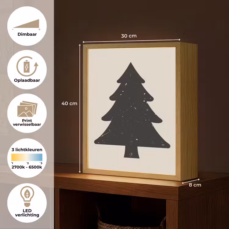 Lightbox - Wandlamp - Kerstboom - Zwarte kerstboom - Boom - Japandi — 9
