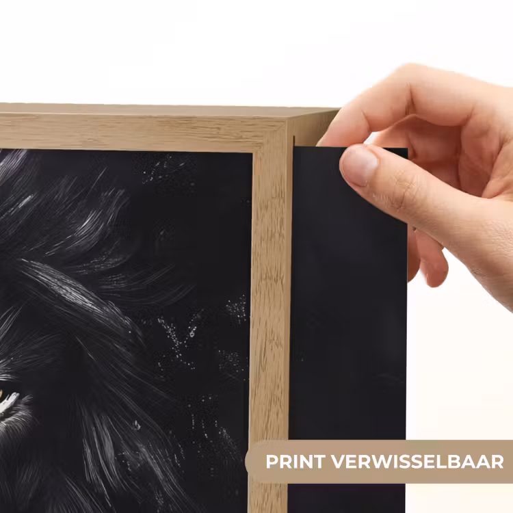 Lightbox - Wandlamp - Leeuw - Gesplitst - Zwart - Lijn — 5