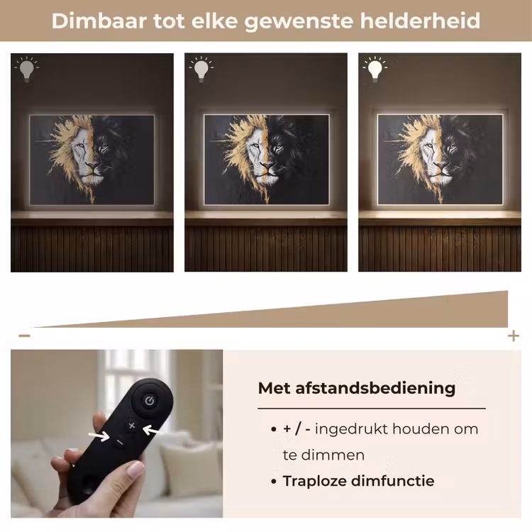 Lightbox - Wandlamp - Leeuw - Gesplitst - Zwart - Lijn — 9