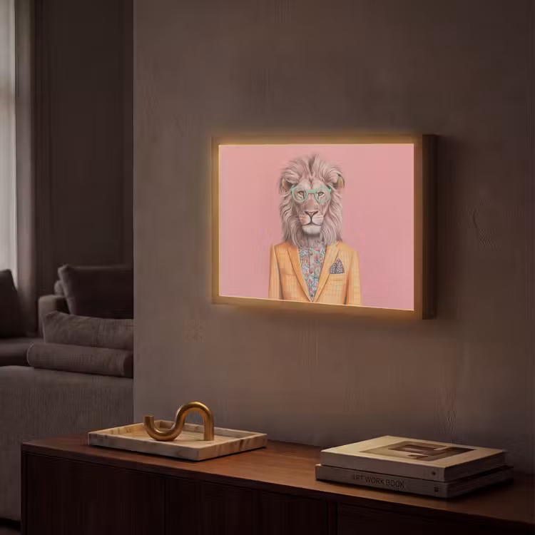 Lightbox - Wandlamp - Leeuw - Pak - Geruit - Bril — 2