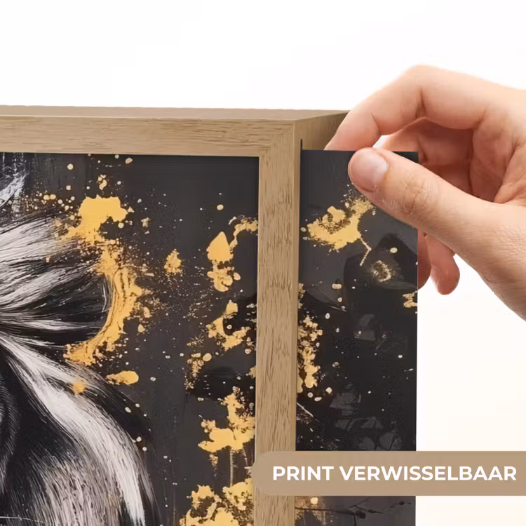 Lightbox - Wandlamp - Leeuw - Portret - Verfspatten - Grijs — 5