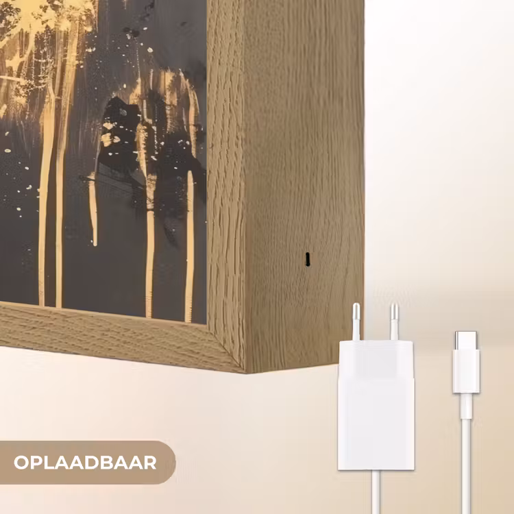 Lightbox - Wandlamp - Leeuw - Portret - Verfspatten - Grijs — 7
