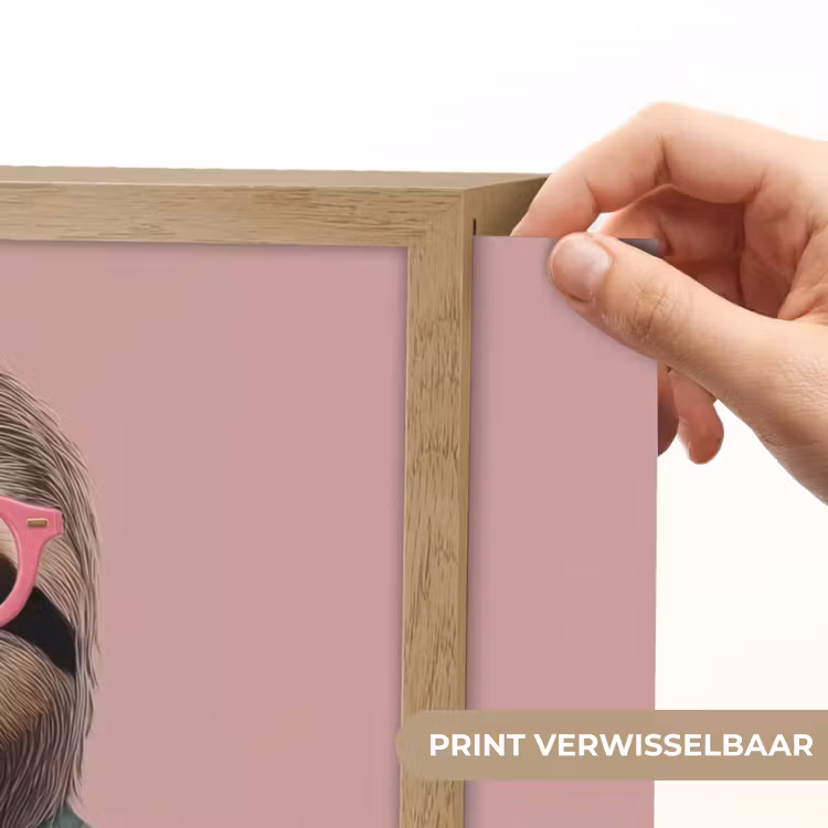 Lightbox - Wandlamp - Luiaard - Bloemenprint - Bril - Roze — 5