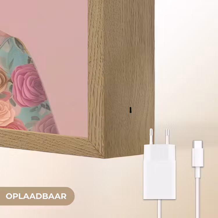 Lightbox - Wandlamp - Luiaard - Bloemenprint - Bril - Roze — 7