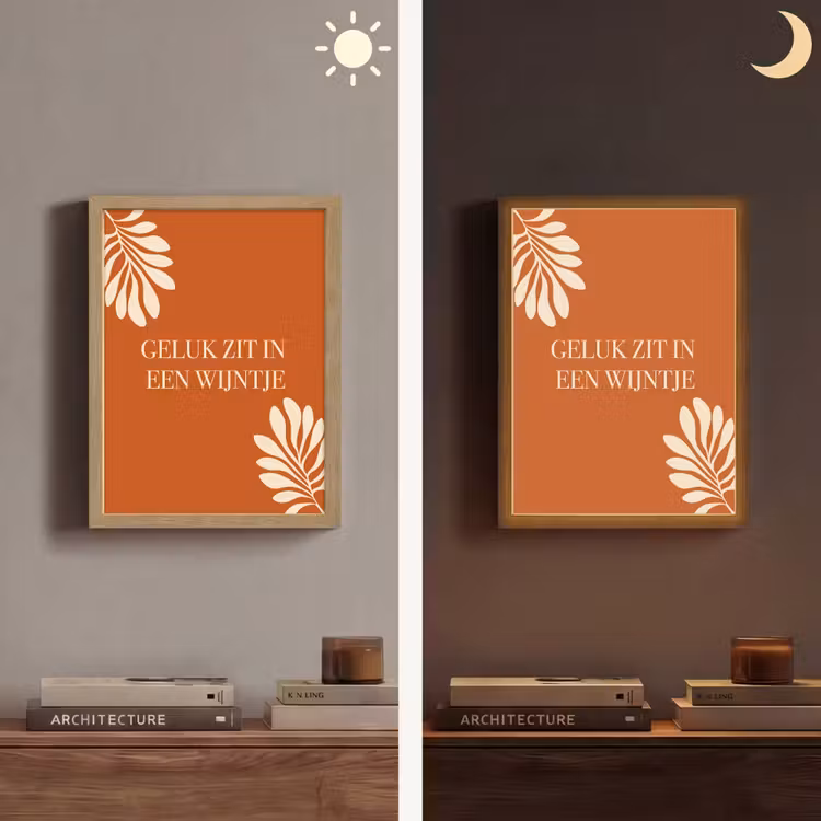 Lightbox - Wandlamp - Oranje - Wijntje - Quote — 5