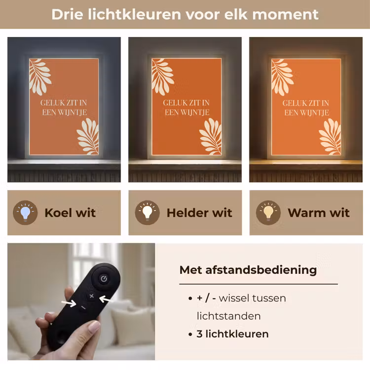 Lightbox - Wandlamp - Oranje - Wijntje - Quote — 7