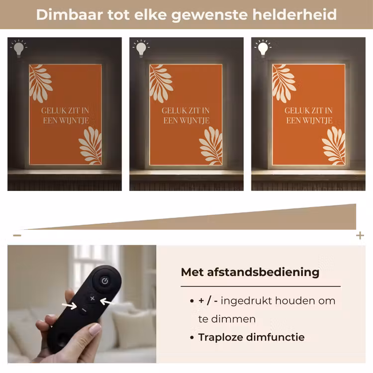 Lightbox - Wandlamp - Oranje - Wijntje - Quote — 8