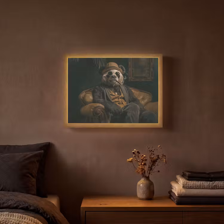 Lightbox - Wandlamp - Panda - Hoed - Bril - Pak — 3