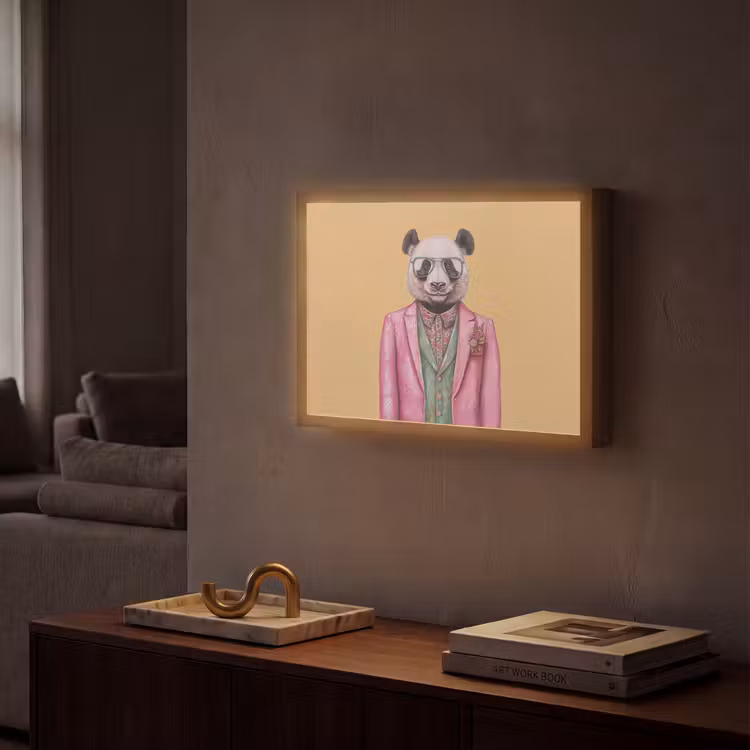 Lightbox - Wandlamp - Panda - Pak - Zonnebril - Blauw — 2