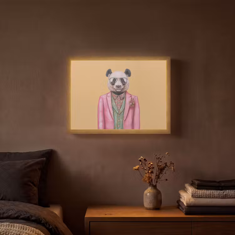 Lightbox - Wandlamp - Panda - Pak - Zonnebril - Blauw — 3