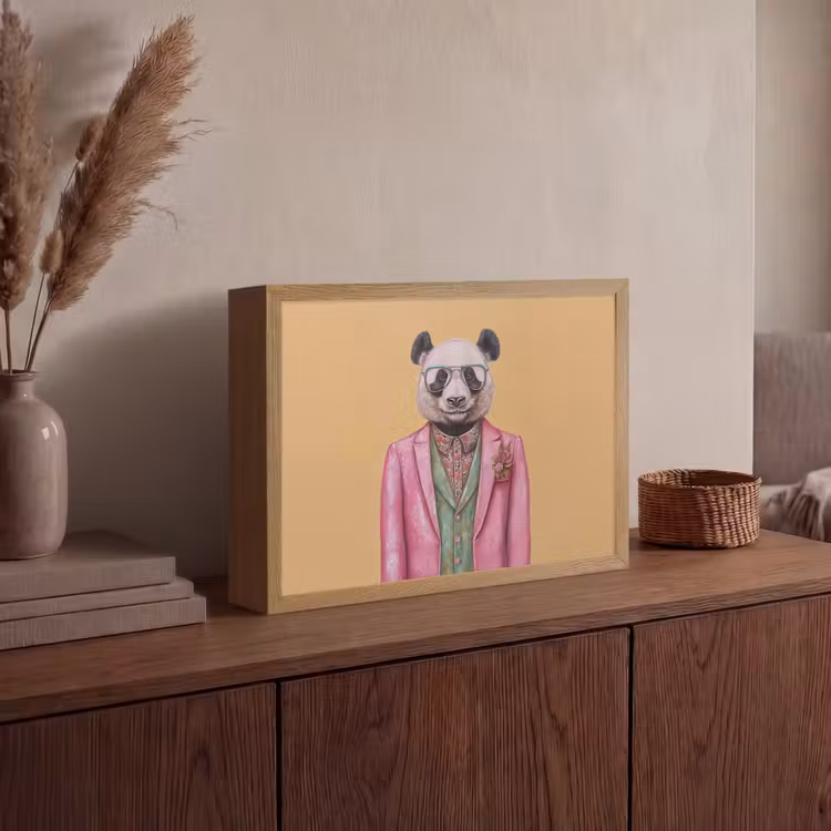 Lightbox - Wandlamp - Panda - Pak - Zonnebril - Blauw — 4