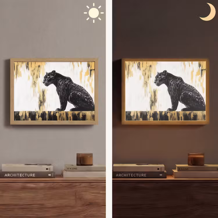 Lightbox - Wandlamp - Panter - Zwart - Abstract - Goud — 6