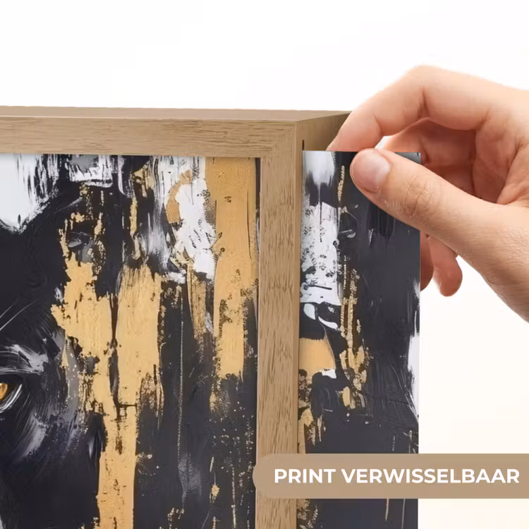 Lightbox - Wandlamp - Panter - Zwart - Abstract - Verfstreken — 5