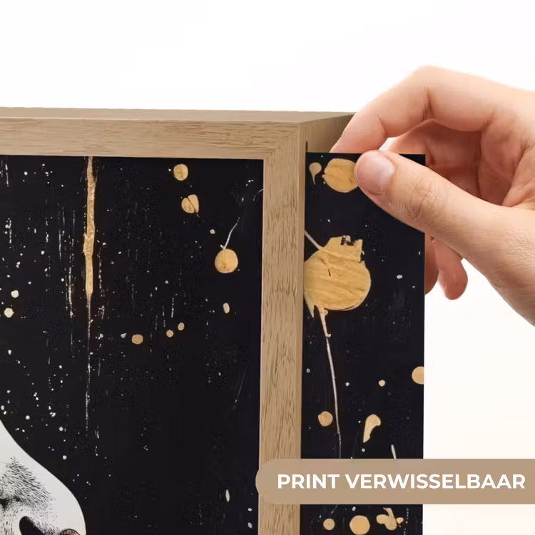 Lightbox - Wandlamp - Portret - Leeuw - Abstract - Goud — 5