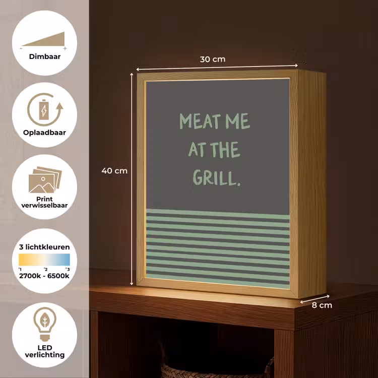 Lightbox - Wandlamp - Quote - Groen - Grill - Zomer — 9
